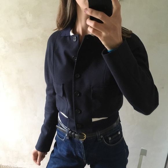 Victor Victoria navy varsity style jacket sz S - Picture 7 of 14